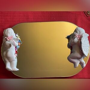 Vintage mirrored vanity tray